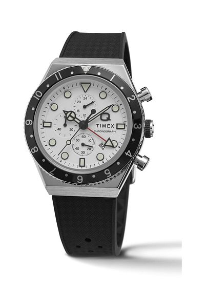 Timex Q Three Time Zone Chronograph Watch for Men