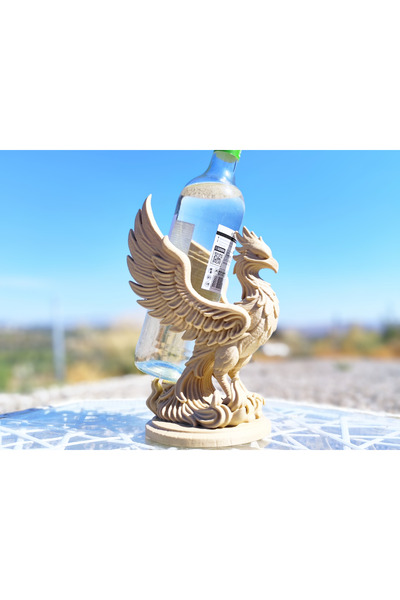 Phigo Mitolojik Anka Kuşu Şişe Tutacağı - Hediye Şişe Standı - İsim Yazılabilir