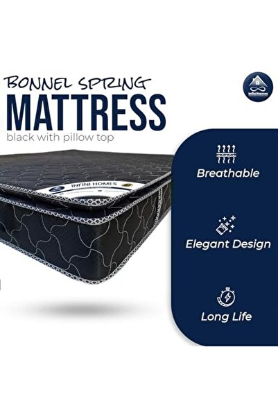 INFINI HOMES Premium High Density Foam Black Bonnel Spring Mattress (160W X 200L X 25H)