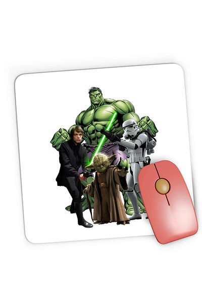 OEM Mousepad Gaming Star Wars Luke Skywalker Incredible Hulk Jedi Yoda, 21x19 cm