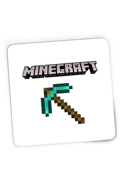 OEM Mousepad Gaming Minecraft Logo Stone Pickaxe Open World Pixels, 21x19 cm