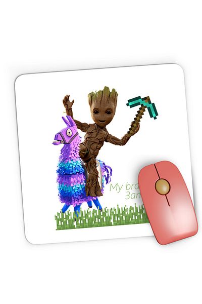 OEM Mousepad Gaming Baby Groot Riding Fortnite Lama Minecraft Pickaxe, 21x19 cm