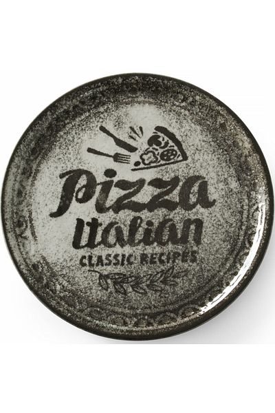 shumee Talerz do pizzy z porcelany Recipe Collection Black śr. 33 cm - zestaw 6 szt.