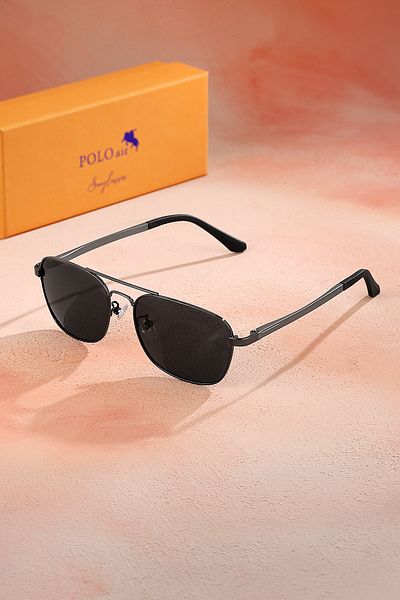 Polo Air Polarized Light Frame Spring Handle Unisex Sunglasses Black Anthracite Color Plg-2103C3