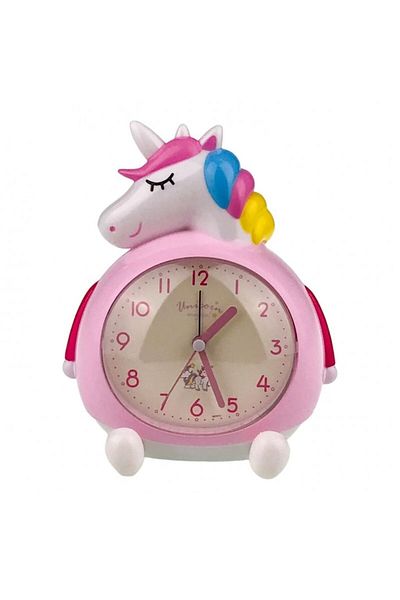 OEM Unicorn-shaped plastic table clock with light and music, 15x17 cm, multicolor, M1