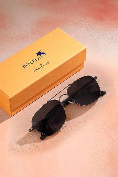 Polo Air Polarized Light Frame Spring Handle Unisex Sunglasses Black Anthracite Color Plg-2103C3