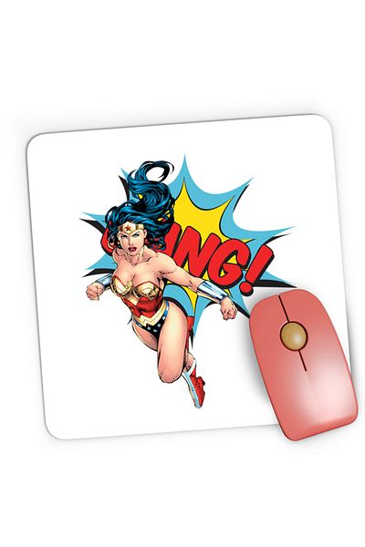 OEM Mousepad Gaming Wonder Woman Bang Super Girl Powers Stunning Marvel Action, 21x19 cm
