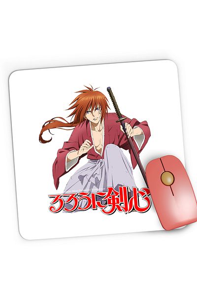 OEM Mousepad Gaming Rurouni Kenshin Sword Sit Meiji Swordsman Romantic Story, 21x19 cm