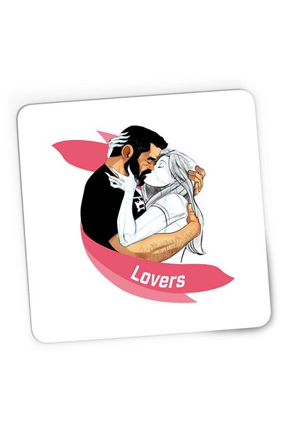OEM Mousepad Gaming NFT XOXO Lovers Kiss Hug Kind Pencil Sketch, 21x19 cm