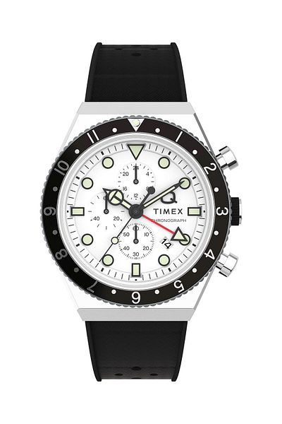Timex Q Three Time Zone Chronograph Watch for Men