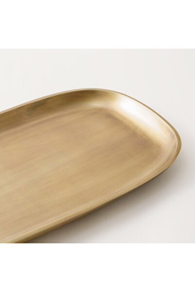 homez metal decorative tray in gold 54*19*2cm