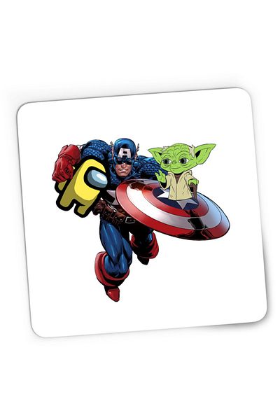 OEM Mousepad Gaming Captain America Among Us Suspicious Star Wars Yoda Master, 21x19 cm