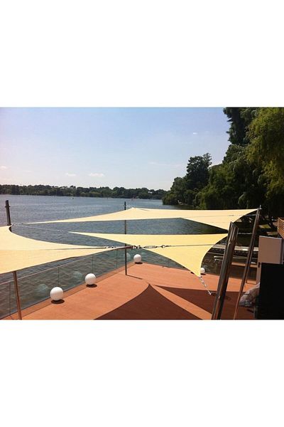 Outdoor Triangular Shade Sail - 4 x 4 x 4 m, 185gsm, beige