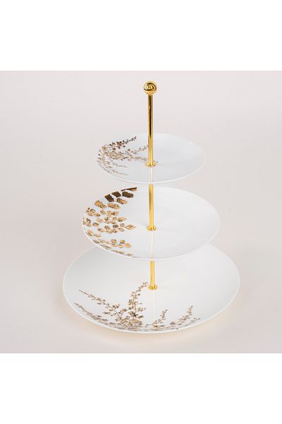 LA MESA white porcelain 3-tiered cake stand