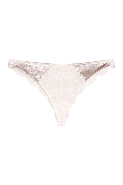 ESOTIQ Chiloți brazilieni pentru femei din catifea cu dantelă față și spate | Bien