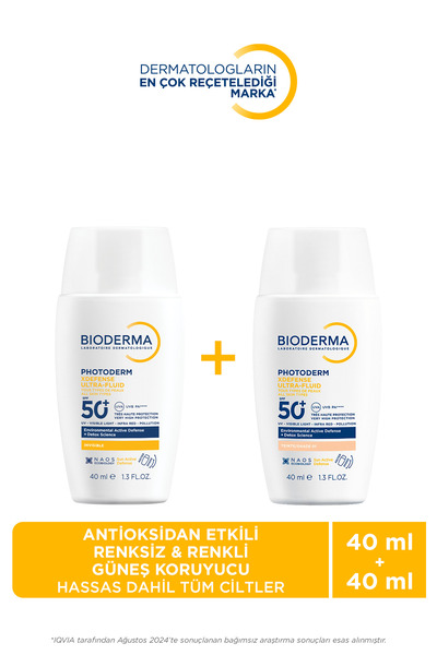 Bioderma Hassas Dahil Tüm Cilt Tipleri Photoderm XDefense Antioksidan Etkili Renksiz & Renkli Güneş Koruyucu