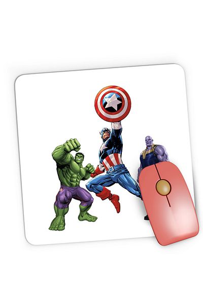 OEM Mousepad Gaming Captain America Hulk Thanos Marvel Avangers Comics Cartoons, 21x19 cm