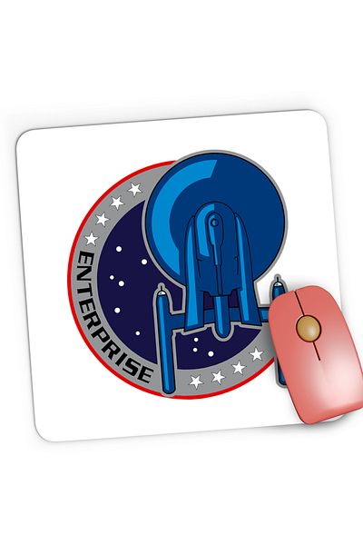 OEM Mousepad Gaming Star Trek Starship Enterprise Picard Captain, 21x19 cm