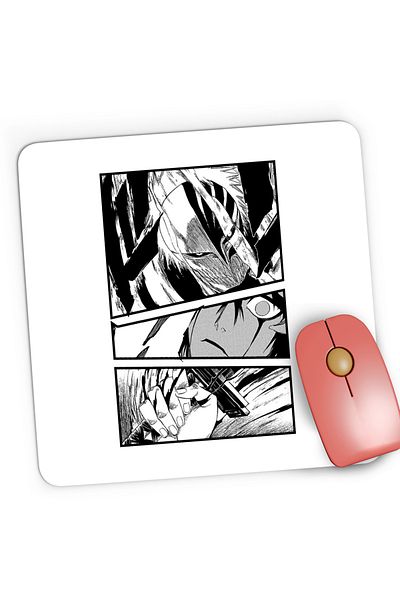 OEM Mousepad Gaming Bleach Ichigo Kurosaki Rukia Psiho, 21x19 cm