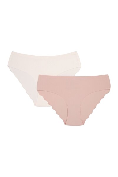 ESOTIQ Women's Brazilian Panties 2-Pack Set Seamless & Laser Cut Invisible Briefs | Pama