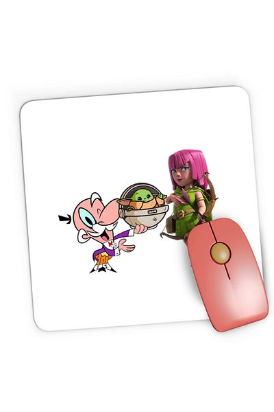 OEM Mousepad Gaming Clash of Clans Powerpuff Girls Mayor Star Wars Baby Yoda, 21x19 cm