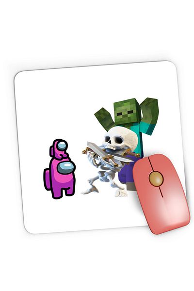 OEM Mousepad Gaming Clash Royale Minecraft Scared Skeleton Event Among Us Crew, 21x19 cm