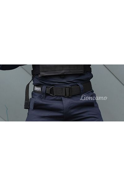 Police Black Cordura Tactical Belt with leather