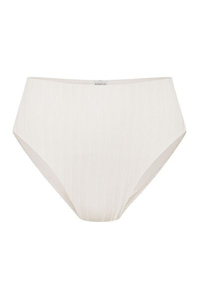 ESOTIQ Slip de bikini cu talie înaltă, cu nervuri, cu efect de slăbire | Perlă