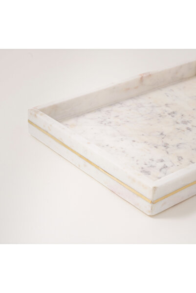homez marble candles serving tray 32*28*4cm, white