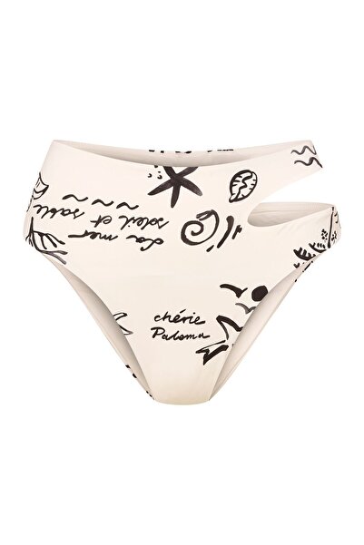 ESOTIQ High Waist Bikini Bottom Brief with Side Cut Out Asymmetric Sexy | Firenze