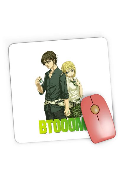 OEM Mousepad Gaming Btooom! Sakamoto Ryouta Himiko Lovers Game Crafting Bombs, 21x19 cm