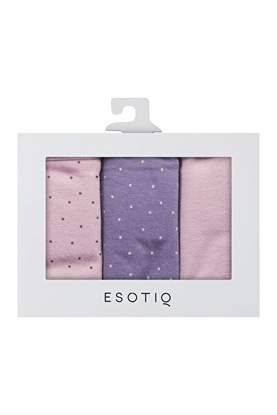 ESOTIQ Set chiloți pentru femei, pachet de 3, chiloți clasici de zi cu zi, bumbac și elastan | Mia-Mia