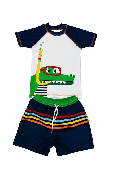 MODANINO Boy's 2-Piece Swimsuit Set (Shorts-T-Shirt) 3-10 Years 12269
