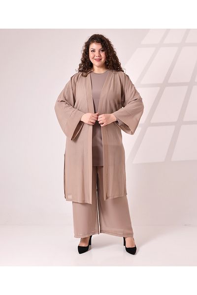 Fi'l Arz Fashion Patterned Chiffon Double Set