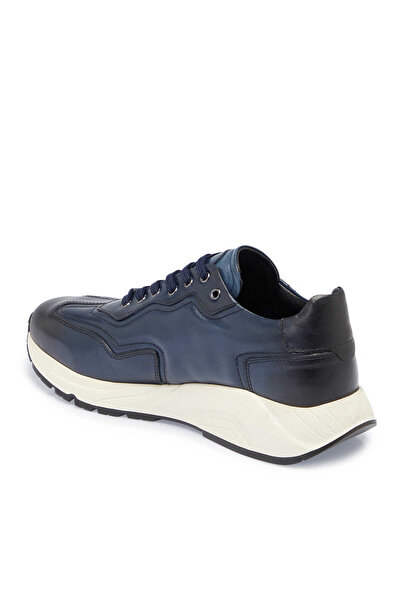 Tergan Lacivert Hakiki Deri Erkek Sneaker - E24S1AY56975-D2R