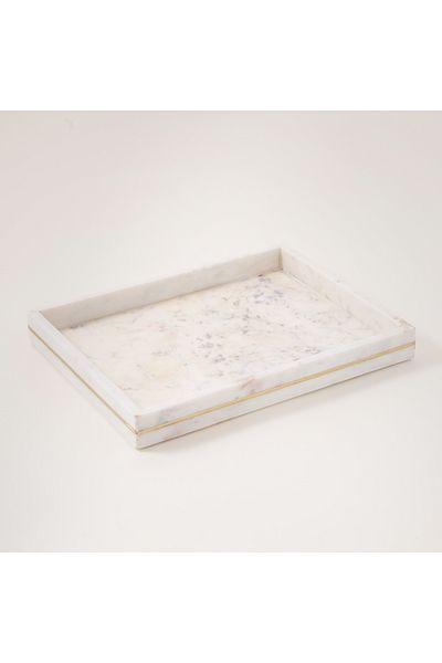 homez marble candles serving tray 32*28*4cm, white