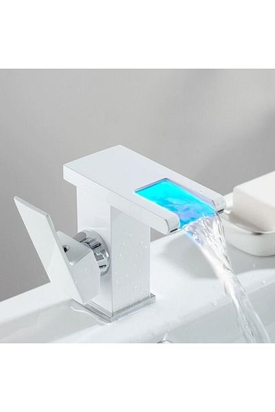 SMART GADGETS C&A Waterfall Bathroom Faucet RGB LED with Smart Gadgets C&A, Corrosion Resistant, Modern Design