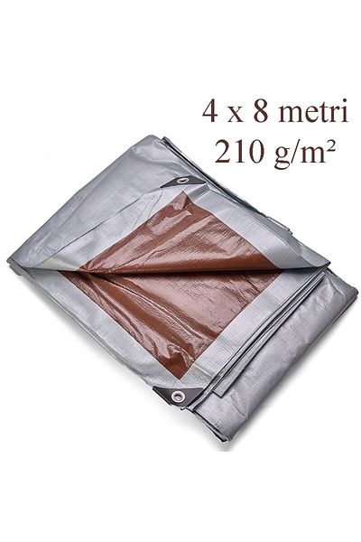 PROCART Universal PE tarpaulin, 4x8 m, density 210g/sqm, metal rings, UV+ protection, waterproof