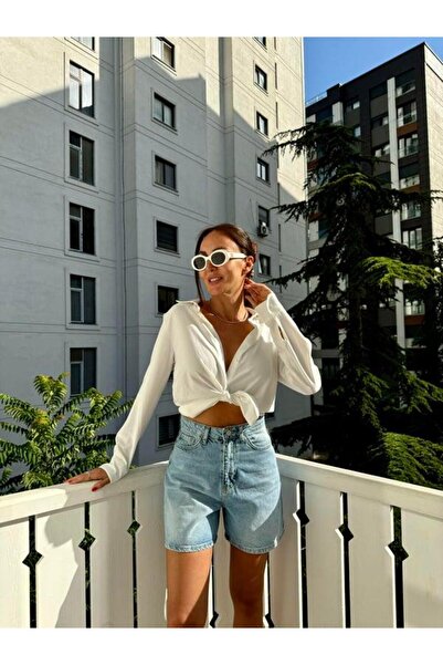 BOLESA GİYİM Mavi Cepli Kot Şort