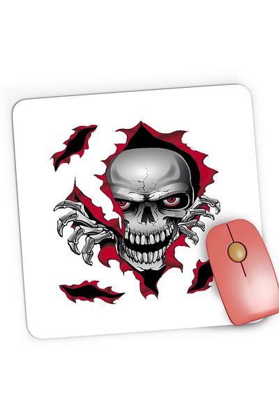 OEM Mousepad Gaming Predator Biker Skull Logo Motor Skeleton, 21x19 cm