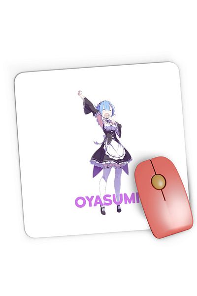 OEM Mousepad Gaming Re Zero REM Oyasumi Otaku Sleep Maiden Tired, 21x19 cm