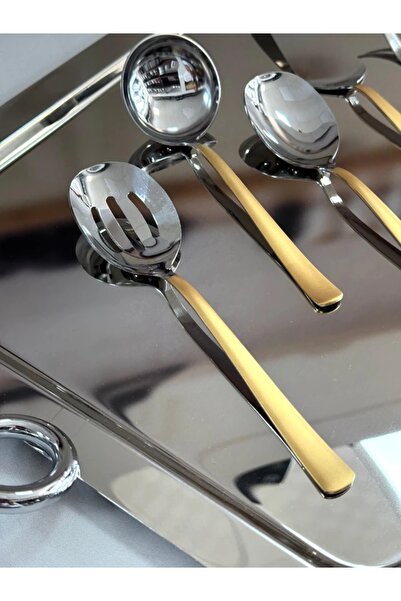 Şahane Home 5-Piece Sauce Set Shiny Gold-Silver Tkebt Single Color