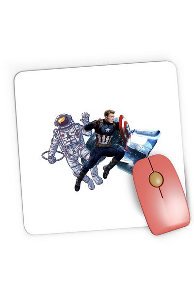 OEM Mousepad Gaming Captain America Astronaut NASA Star Trek Space Ship Shield, 21x19 cm