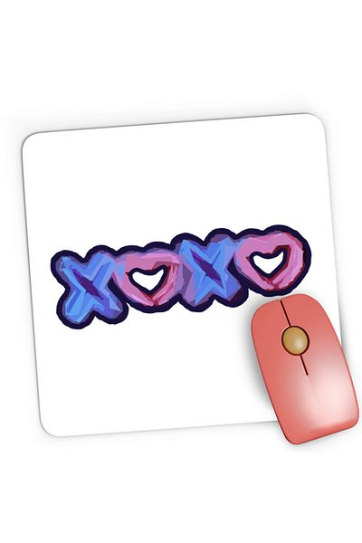 OEM Mousepad Gaming XOXO Logo Heart Abstract Minimalist Drama, 21x19 cm