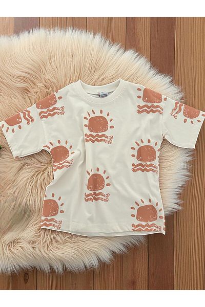 Patriko Boy's New Season Sun Printed Cotton Combed Bottom Top Shorts Tshirt Set
