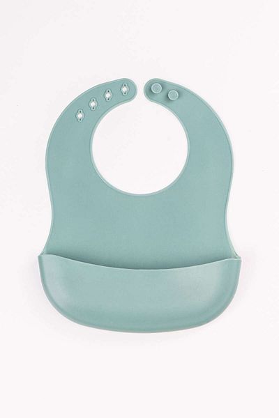 NoiBaby 3-Piece Silicone Food Set – Bib + Teether Spoon + Vacuum Plate (Green)