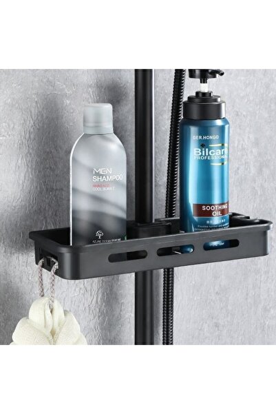 SMART GADGETS C&A Coloană de duș completă, pulverizare 360°, corp din alamă, raft de depozitare reglabil, negru.