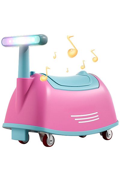 Nichiduta RideOn vehicle without pedals for children Glow&GO Pink with silent swivel wheels, seat c