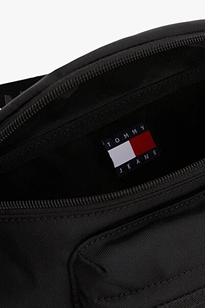 Tommy Hilfiger Erkek Yazı Şeritli Bum Bag Askılı Bel Çantası - Siyah