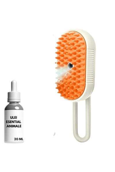 SMART GADGETS C&A Pet Hair Brush for Companion Animals, Steam, Spray, and Built-in Dispenser, 3-in-1